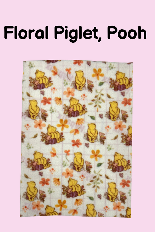 Floral Winnie the Pooh and piglet