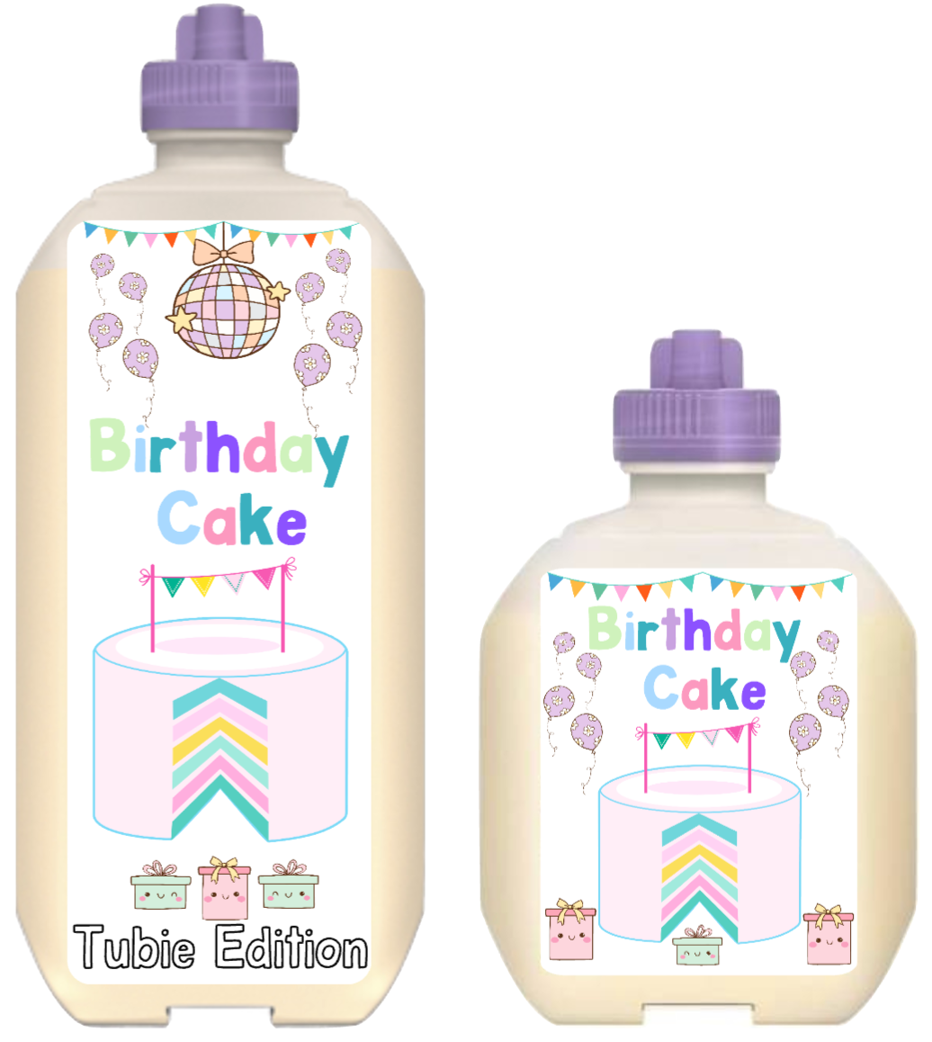 (Nestle Peptamen) Birthday cake tubie edition - Foodie al Tubie (feed bottle stickers)