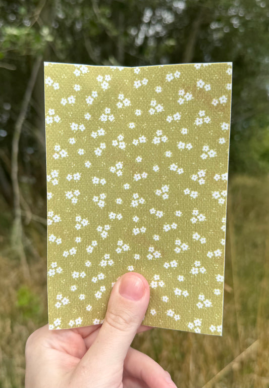 Little flowers on sage green tubie tape