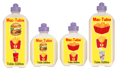 Nestle Peptamen Mac-Tubie - “BURGER” tubie edition - Foodie al Tubie feed bottle stickers