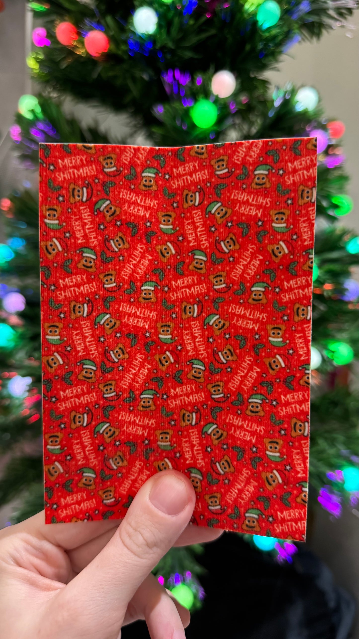Adult swearing funny “merry Sh*tmas! Red poop Winter Tubie tape collection