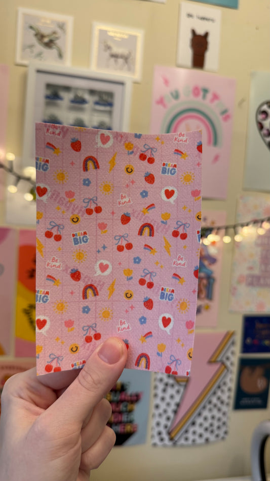 Cherry, dream big and be kind cute pink tubie tape