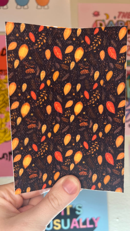 Autumn leaves on black Tubie tape