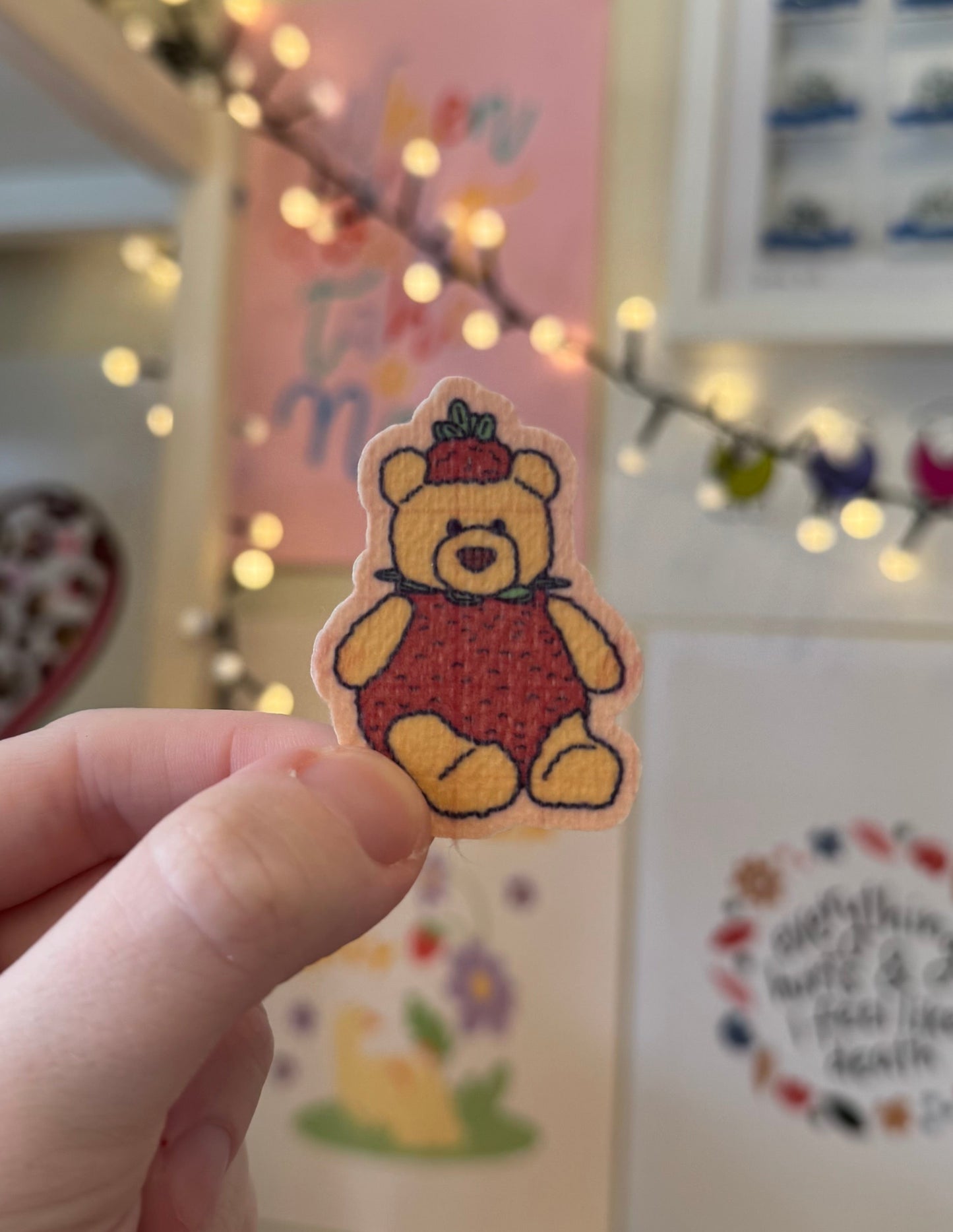 Strawberry Teddy Tubie tape hypafix stickers