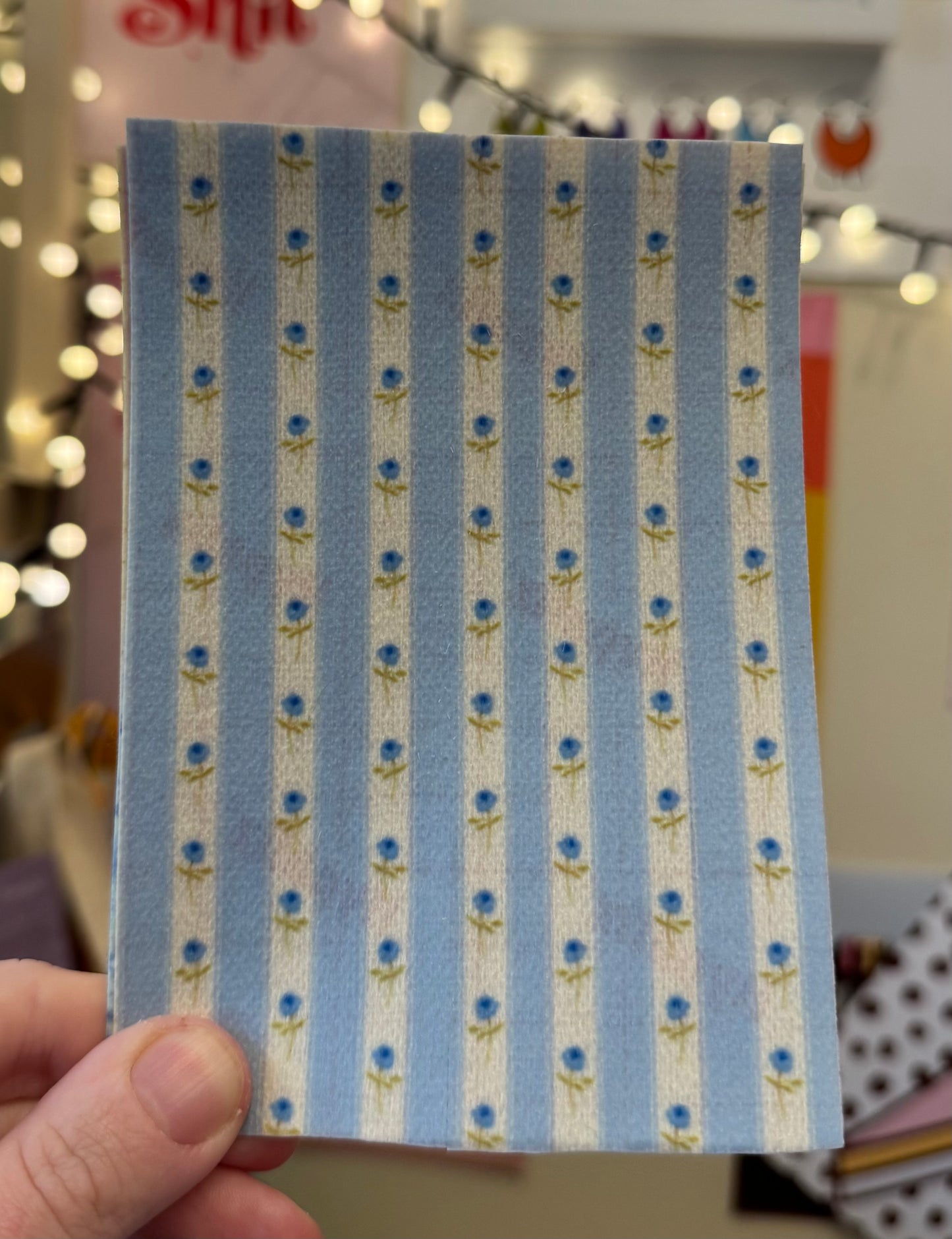 Blue floral stripe Tubie tape