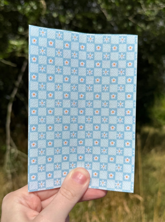 Bright blue checkered pastel tubie tape