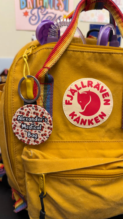 Fire engines Mini personalised bag tag - “your NAME! Medical bag” 5cm medical bag tag!