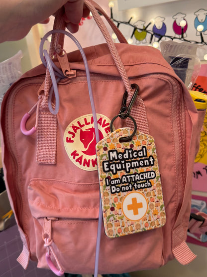 Medial bag tag Jellycat fun- “Medical Equipment I am attached do not touch”