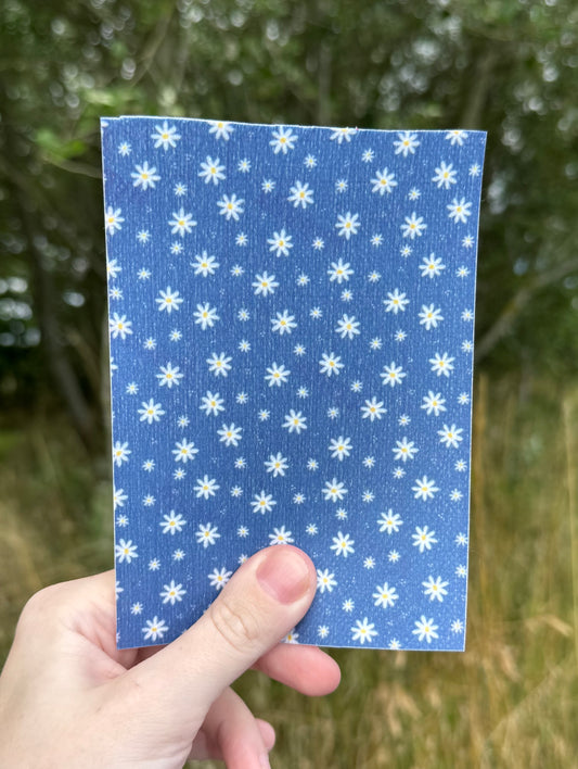 Cute daisies on navy blue tubie tape