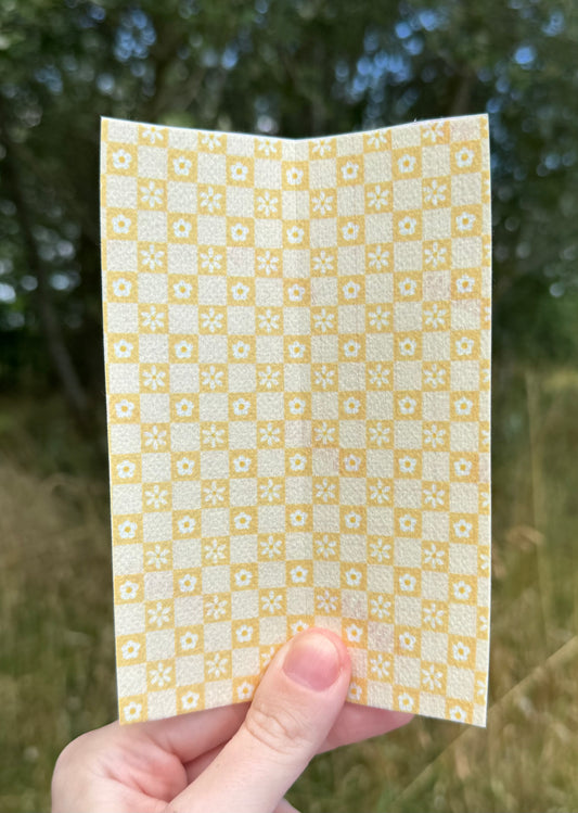Yellow checkered cute pastel tubie tape collection