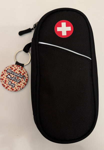 Fire engines Mini personalised bag tag - “your NAME! Medical bag” 5cm medical bag tag!