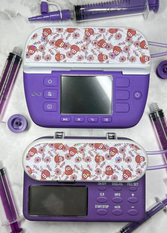 Floral highland cow Nutricia pump sticker