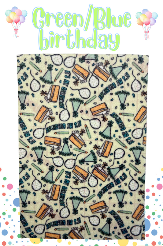 Green and blue happy birthday celebration Tubie tape