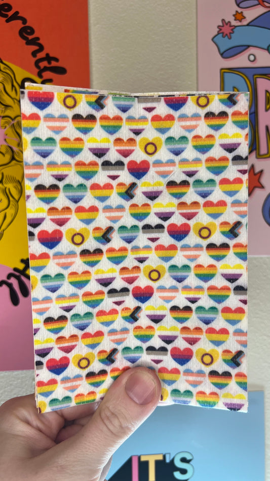 LGBTQIA pride flag hearts Tubie tape