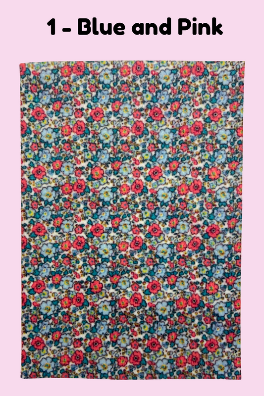 Floral Liberty inspired print blue and pink Tubie tape