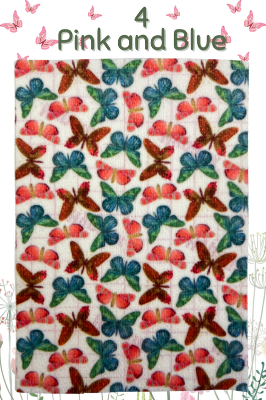 Pink and blue butterflies flies Tubie tape