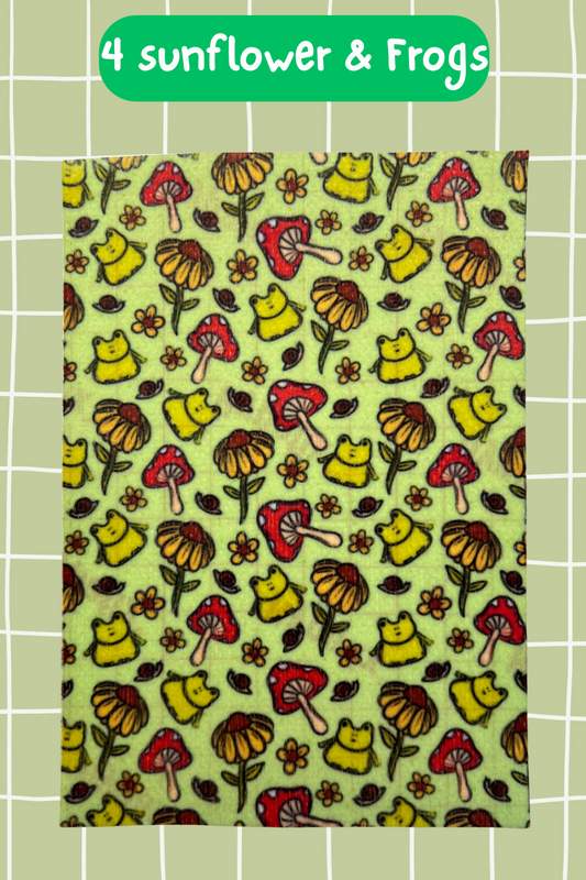 Frogs sunflowers and mushroom Tubie tape