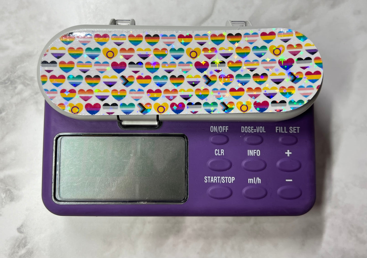 LGBTQIA hearts Nutricia pump sticker
