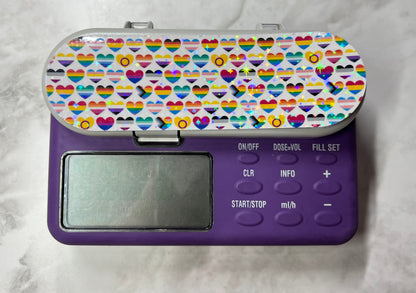 LGBTQIA hearts Nutricia pump sticker