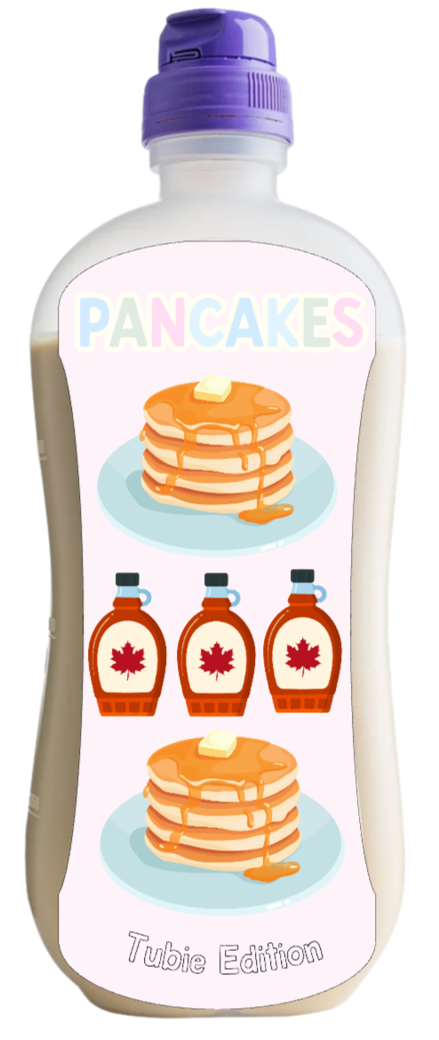 Pancakes tubie edition - Foodie al Tubie feed bottle stickers