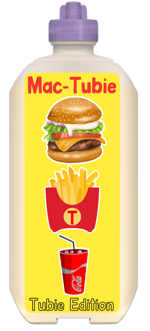 Nestle Peptamen Mac-Tubie - “BURGER” tubie edition - Foodie al Tubie feed bottle stickers