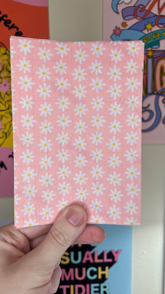 White daisies on pink summer Tubie tape