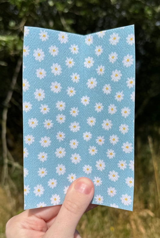Daisies on Bright blue tubie tape