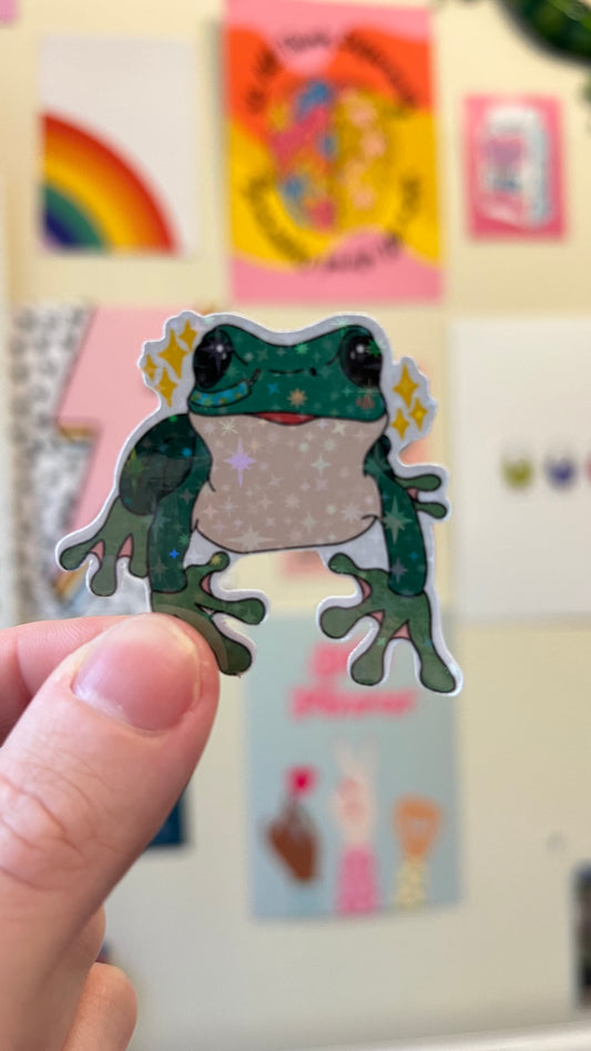 Tubie frog holographic sticker with NG/NJ tube