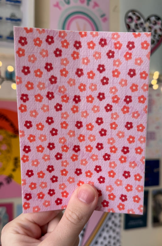 Pink and red cute flowers summer print Tubie tape