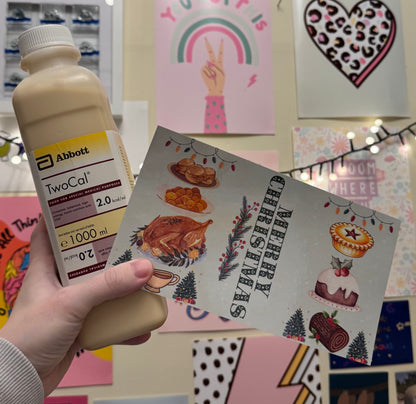 (ABBOTT 1L) Christmas dinner Tubie edition - Foodie al Tubie feed bottle stickers