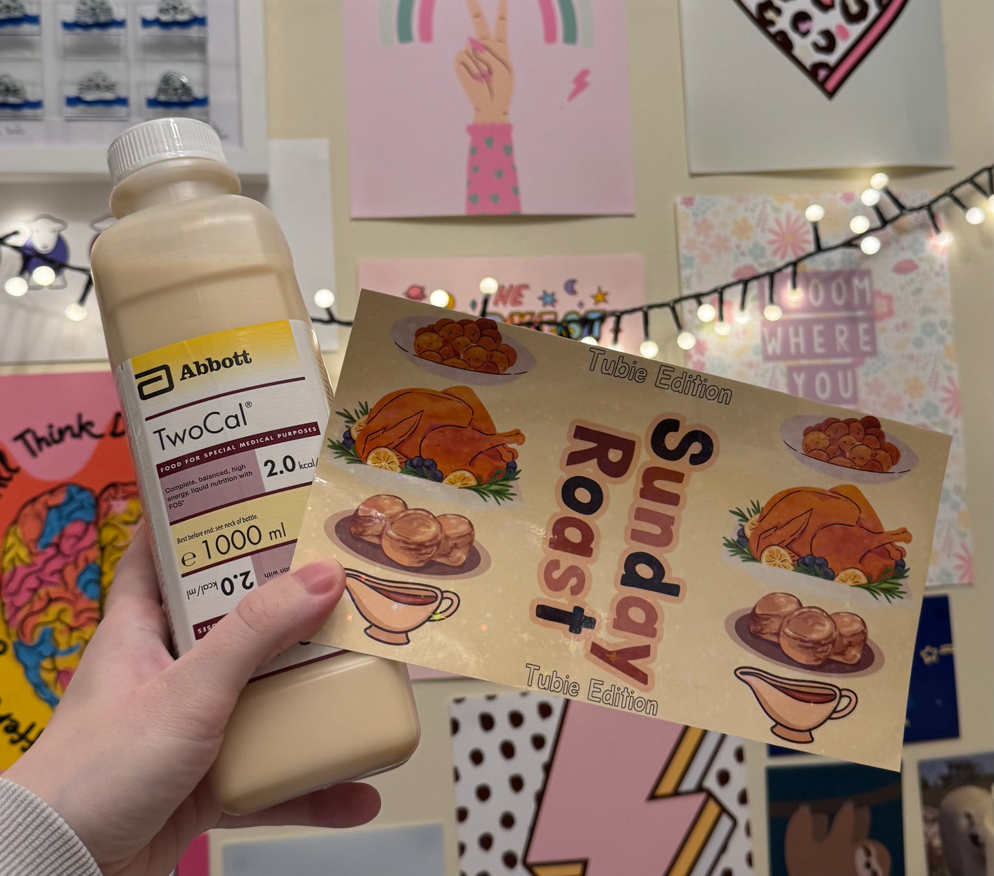 (ABBOTT 1L) Sunday roast Tubie edition - Foodie al Tubie feed bottle stickers