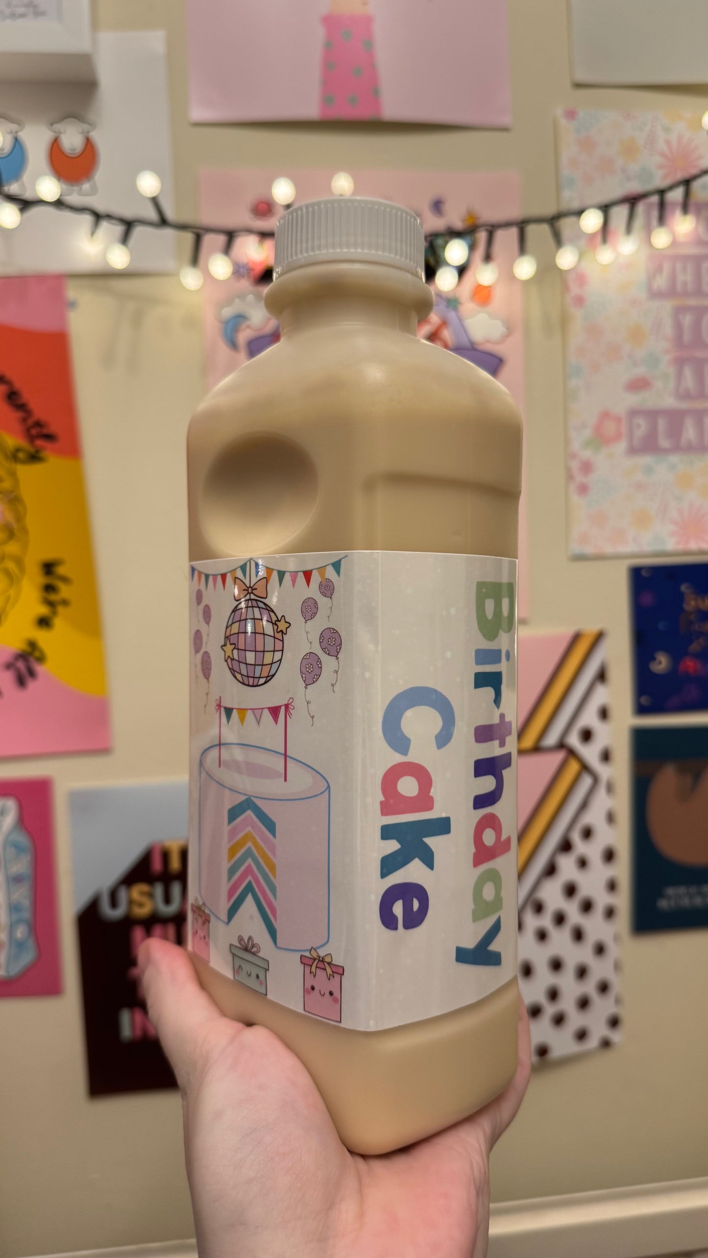 (ABBOTT 1L) birthday cake Tubie edition - Foodie al Tubie feed bottle stickers