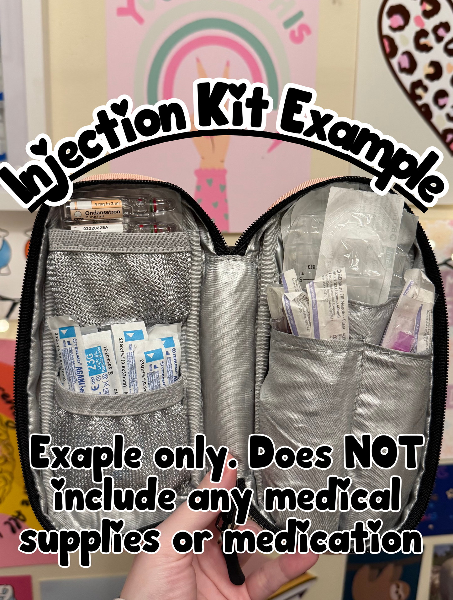 travel meds case with personalised name medical tag (medical supplies NOT included)
