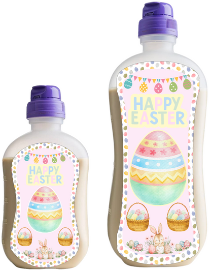 Easter Egg Bottle sticker Nutricia, and nestle 1l and 500ml sticker size tubie edition - Foodie al Tubie feed bottle stickers