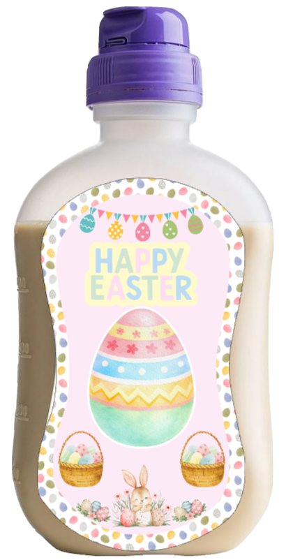 Easter Egg Bottle sticker Nutricia, and nestle 1l and 500ml sticker size tubie edition - Foodie al Tubie feed bottle stickers