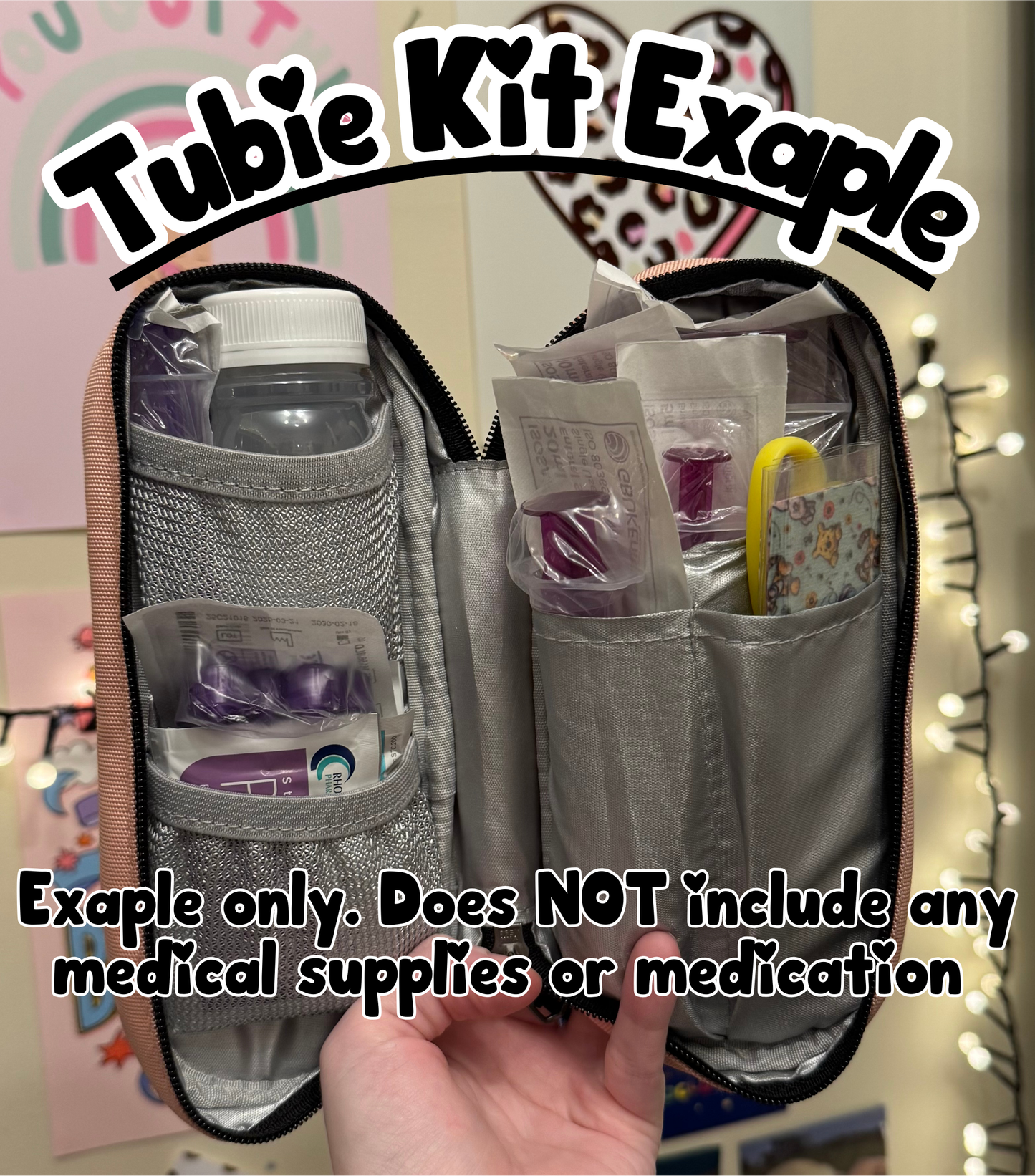 travel meds case with personalised name medical tag (medical supplies NOT included)