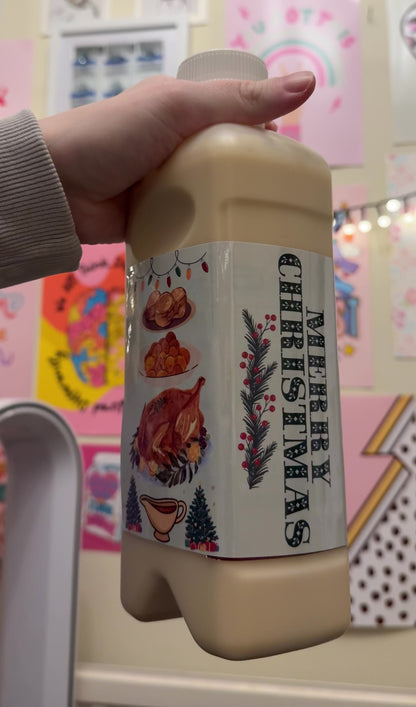 (ABBOTT 1L) Christmas dinner Tubie edition - Foodie al Tubie feed bottle stickers