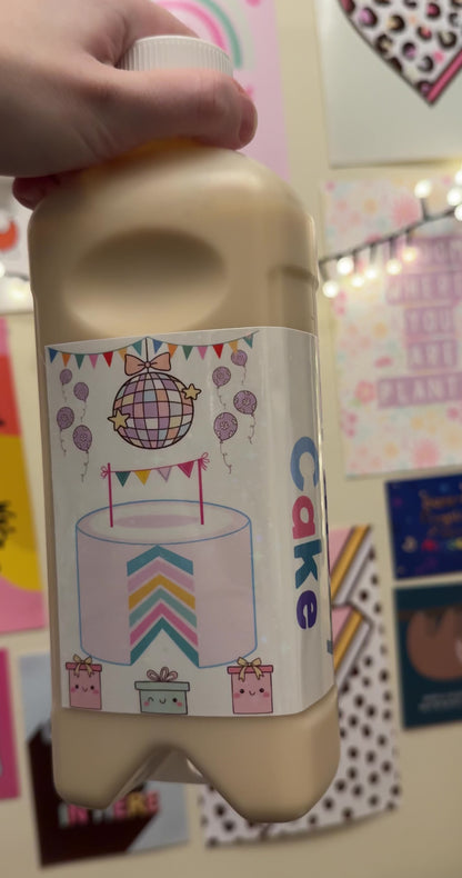 (ABBOTT 1L) birthday cake Tubie edition - Foodie al Tubie feed bottle stickers