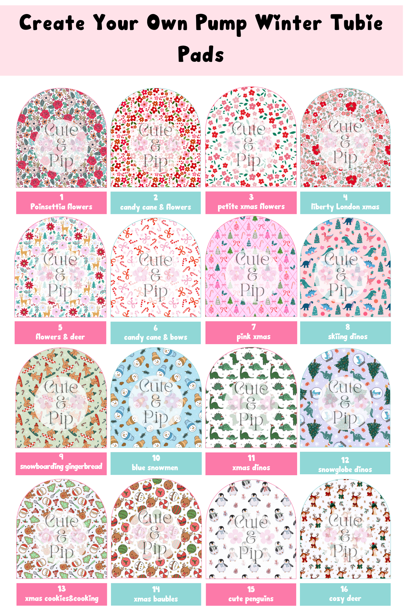 Create Your Own Christmas Tubie Pads