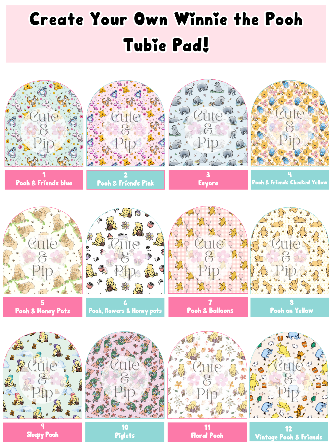Create Your Own Winnie the Pooh Tubie Pads